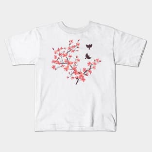 Cherry Blossom Bird Blast! Kids T-Shirt